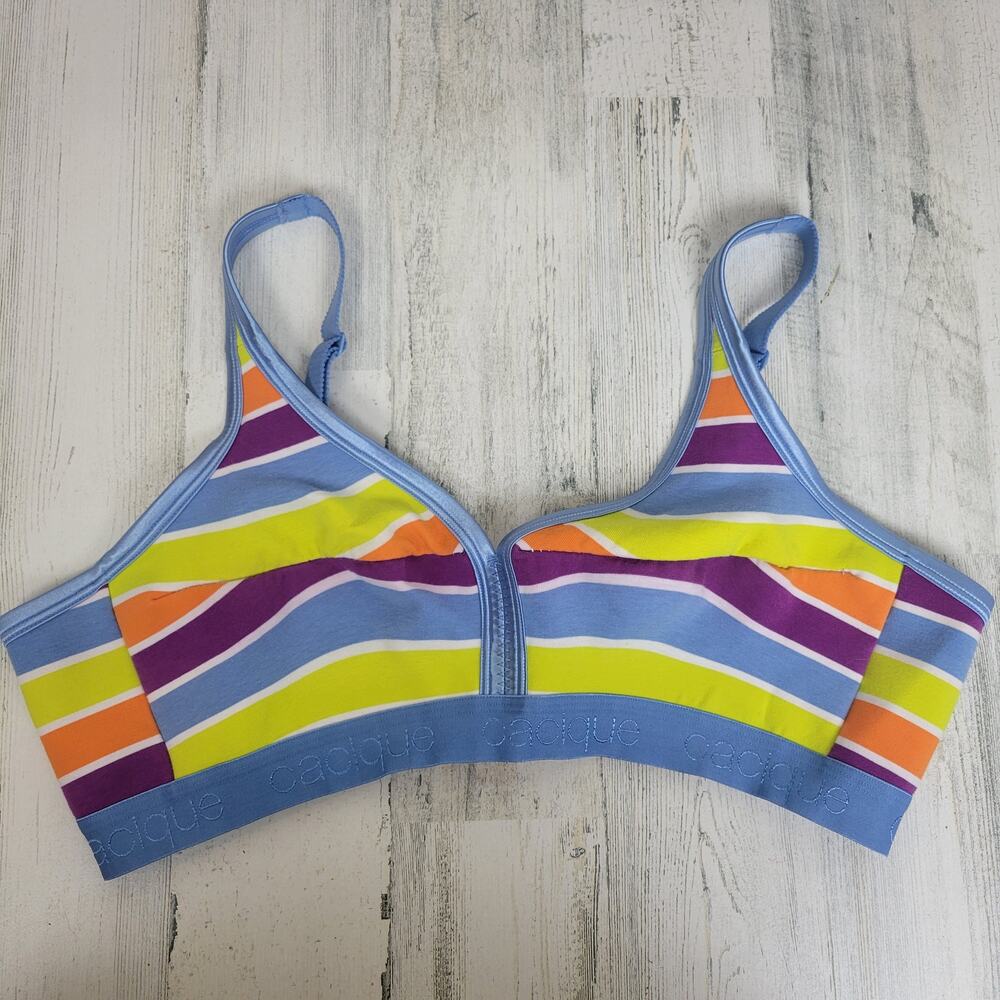 Cacique Colorful striped No Wire bra Size 44C